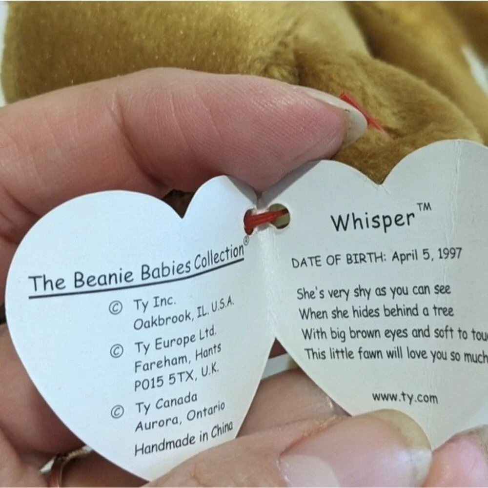 Ty Beanie Babies "Whisper" the Deer, PE Pellets, 1997 - Picture 11 of 12